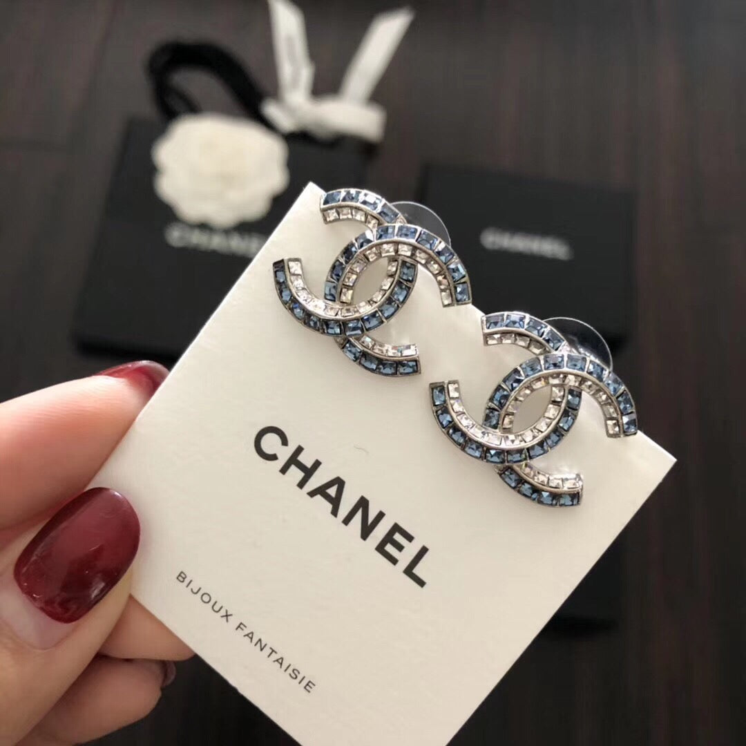 Chanel Denim Blue系列耳釘和项链